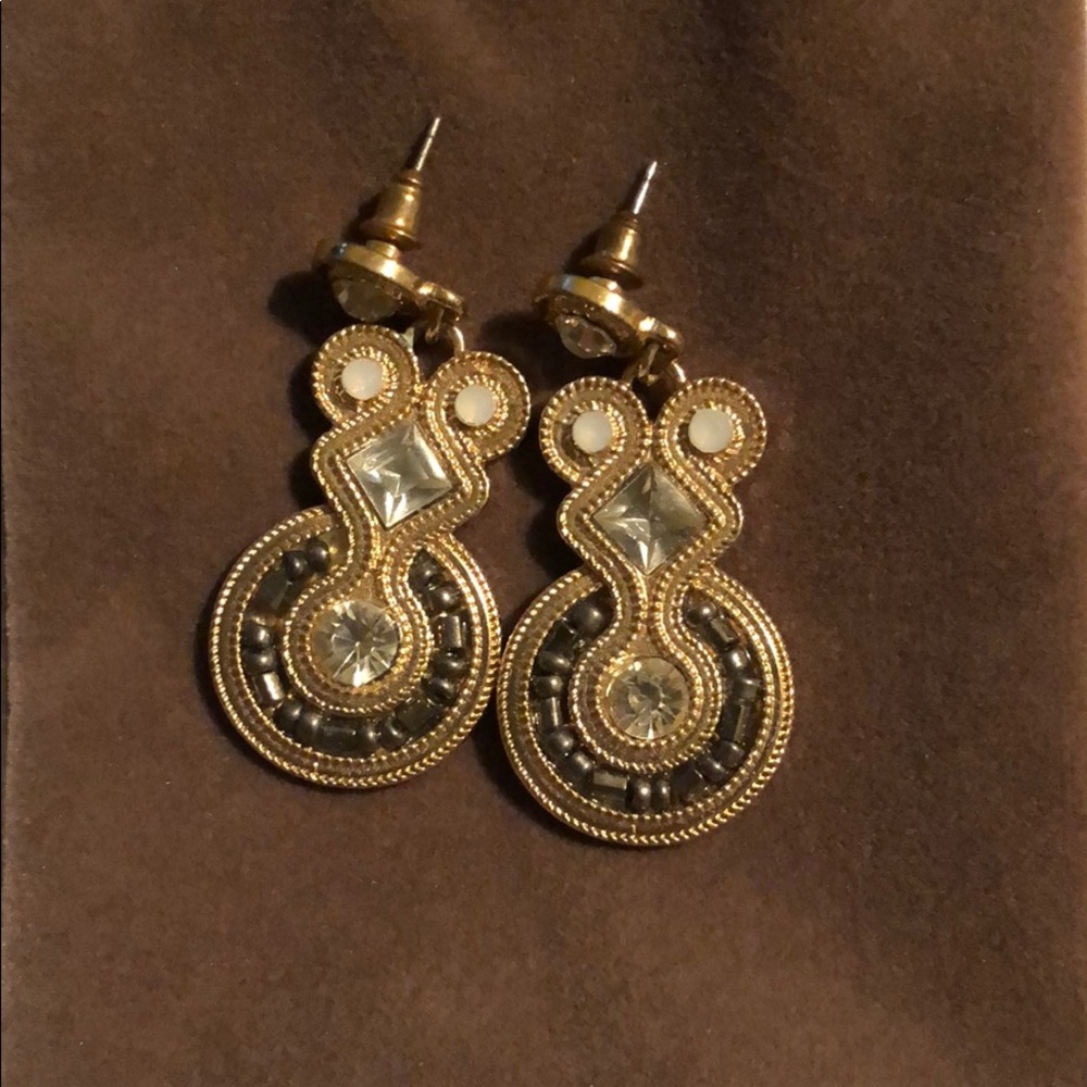 Gold statement dangly earrings
